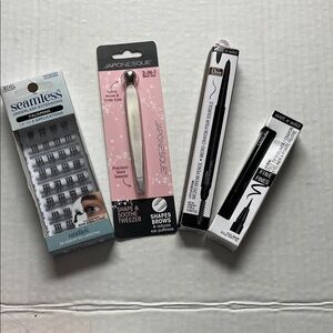 Japonesque Tweezer, Wet n Wild Eyeliner Set and under lash extensions bundle